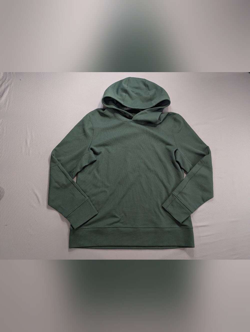 Lululemon Hoodie Mens M Green Shift Stitch Waffle Pullover Long Sleeve